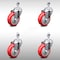 Service Caster 4 Inch SS Red Polyurethane Wheel Swivel 1/2 Inch Threaded Stem Caster Set SCC SCC-SSTS20S414-PPUB-RED-121315-4 - alternate 1